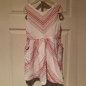 Striped Kids 100% Cotton Dress - Red and White